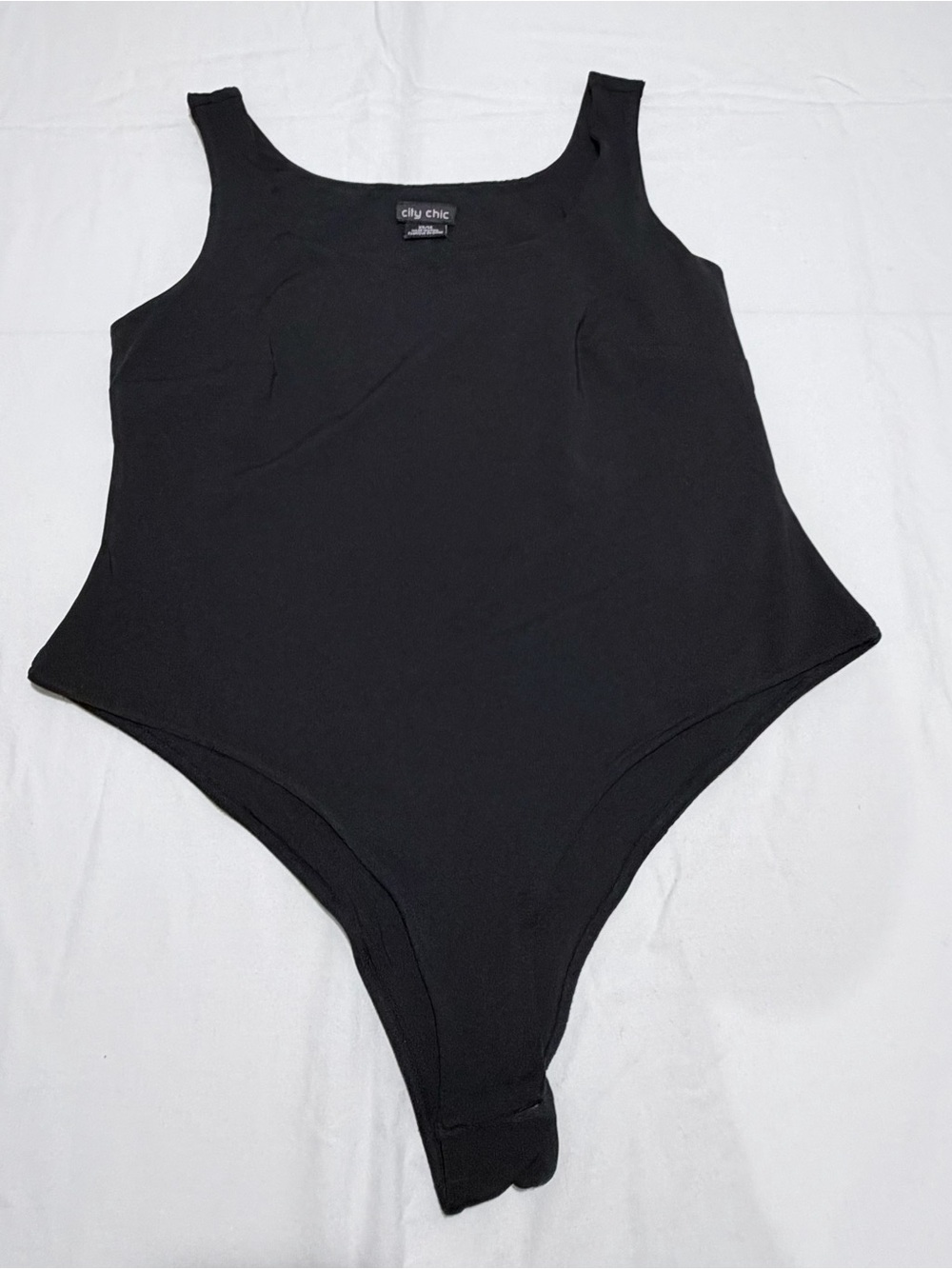 City Chic Black Sleeveless Bodysuit Size XS/14 Scoop Neck Stretch
